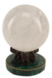 ROCK CRYSTAL SPHERE ON MALACHI