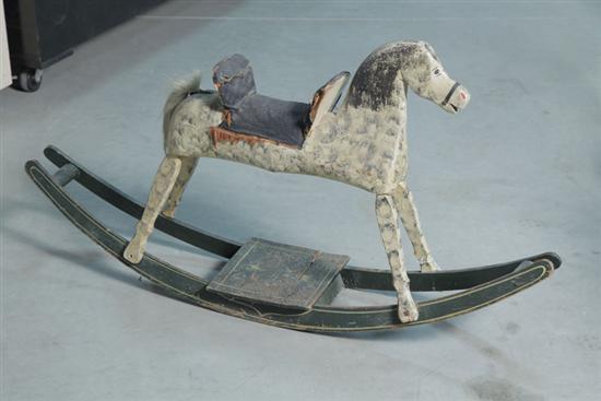 ROCKING HORSE. Folksy carved and