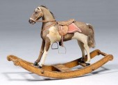 Rocking horse, horsehide cover