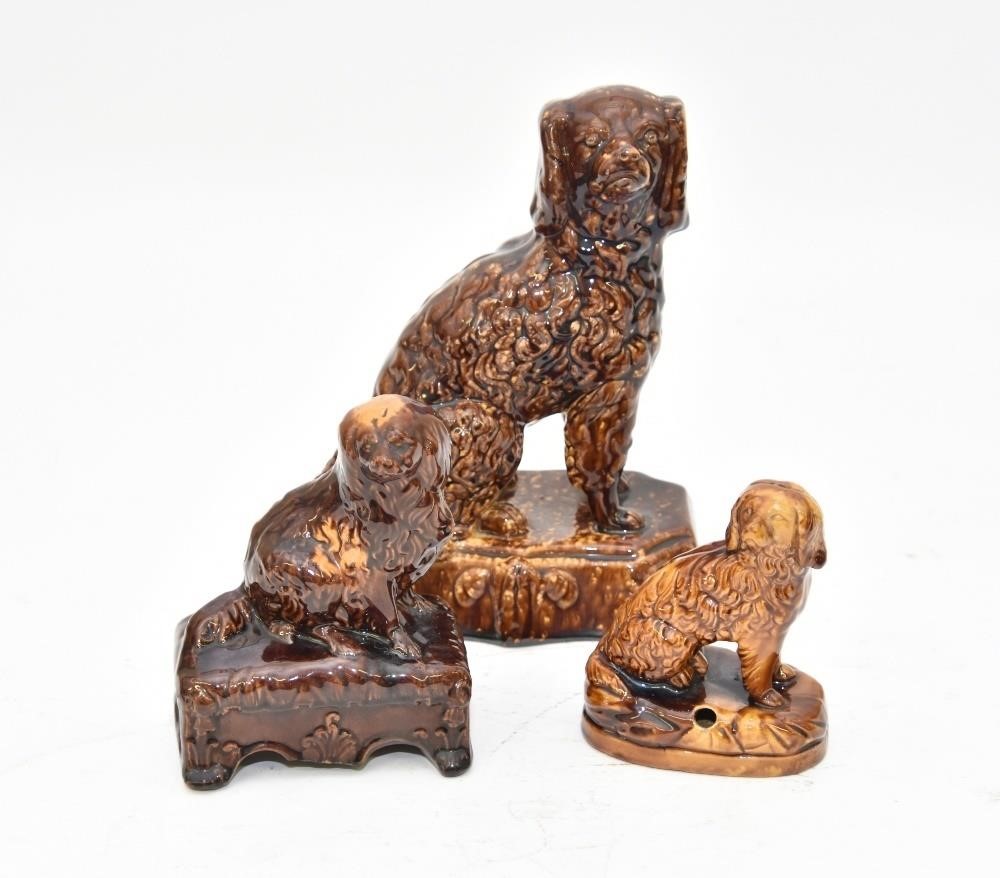 Rockingham dogs, large spaniel 11"h