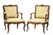 ROCOCO CARVED FRUITWOOD ARMCHA