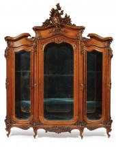 ROCOCO CARVED WALNUT VITRINECo