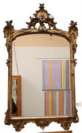 ROCOCO GILTWOOD MIRROR, 18TH C
