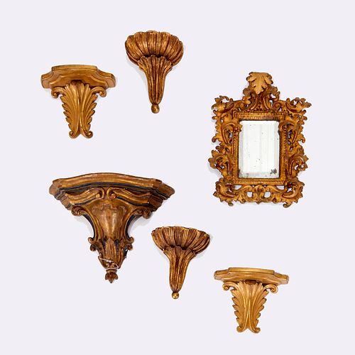 ROCOCO MIRROR AND GILTWOOD WALL