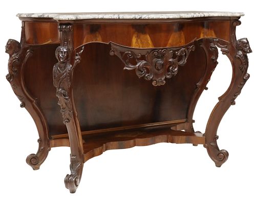 ROCOCO REVIVAL CARVED MAHOGANY