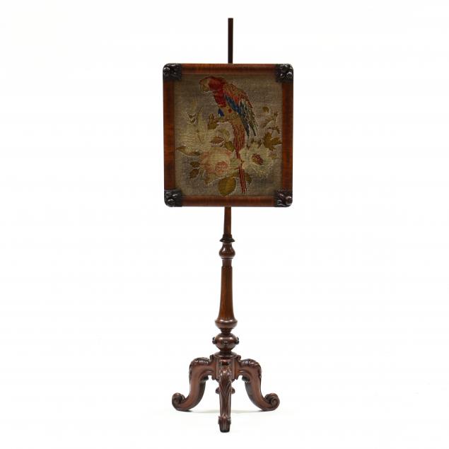 ROCOCO REVIVAL CARVED MAHOGANY POLE