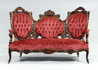Rococo revival carved rosewood