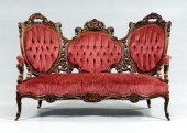 Rococo revival carved rosewood