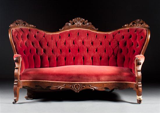 Rococo Revival carved walnut