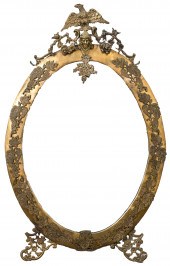 ROCOCO REVIVAL GILT METAL OVAL