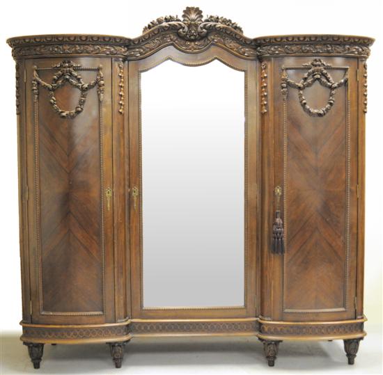 Rococo style armoire  multi wood 