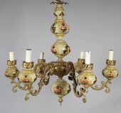 ROCOCO STYLE BRASS AND FAIENCE