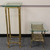 ROCOCO STYLE BRASS AND GLASS T