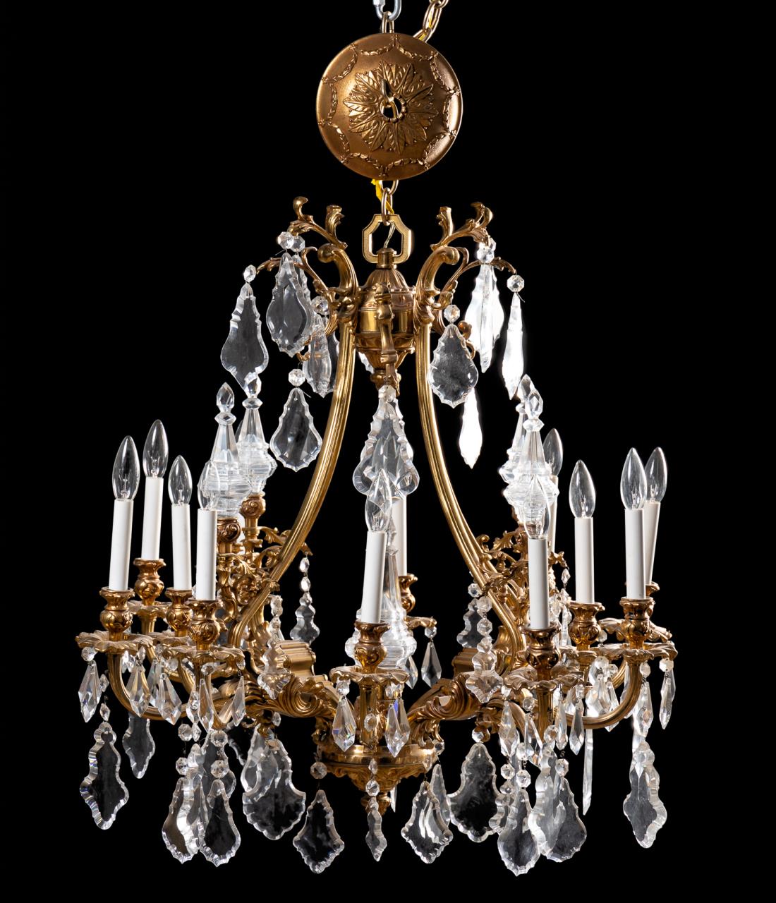 ROCOCO-STYLE BRASS & CRYSTAL