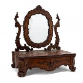 ROCOCO STYLE BRASS INLAID WOOD