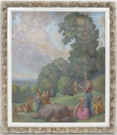 ROCOCO STYLE FIGURAL SCENE OIL