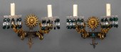 ROCOCO STYLE GILT BRONZE & GLA
