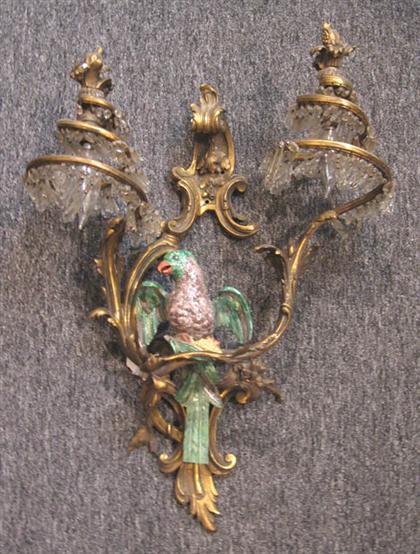 Rococo style gilt bronze and