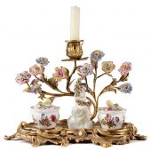 ROCOCO STYLE GILT BRONZE CANDE