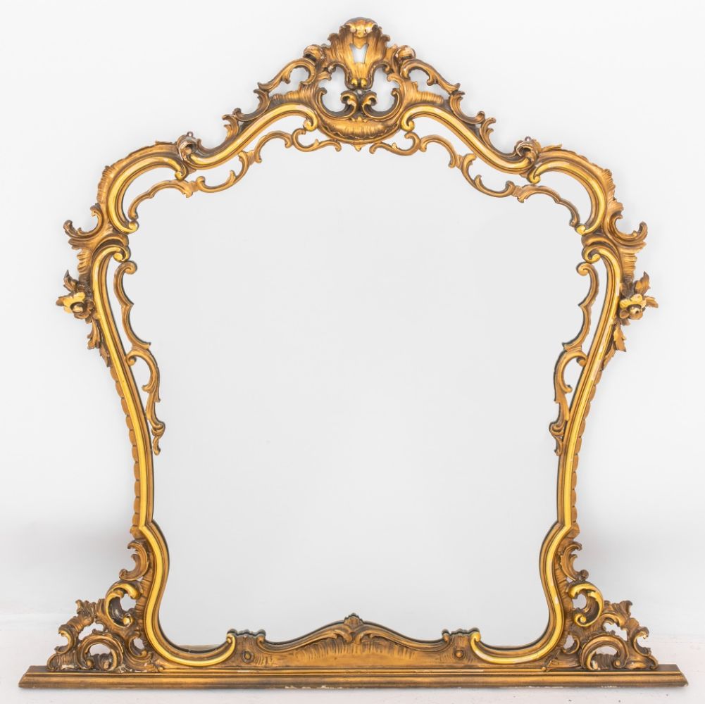 ROCOCO STYLE GILT WOOD MANTEL