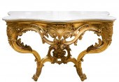 ROCOCO-STYLE GILTWOOD AND MARB