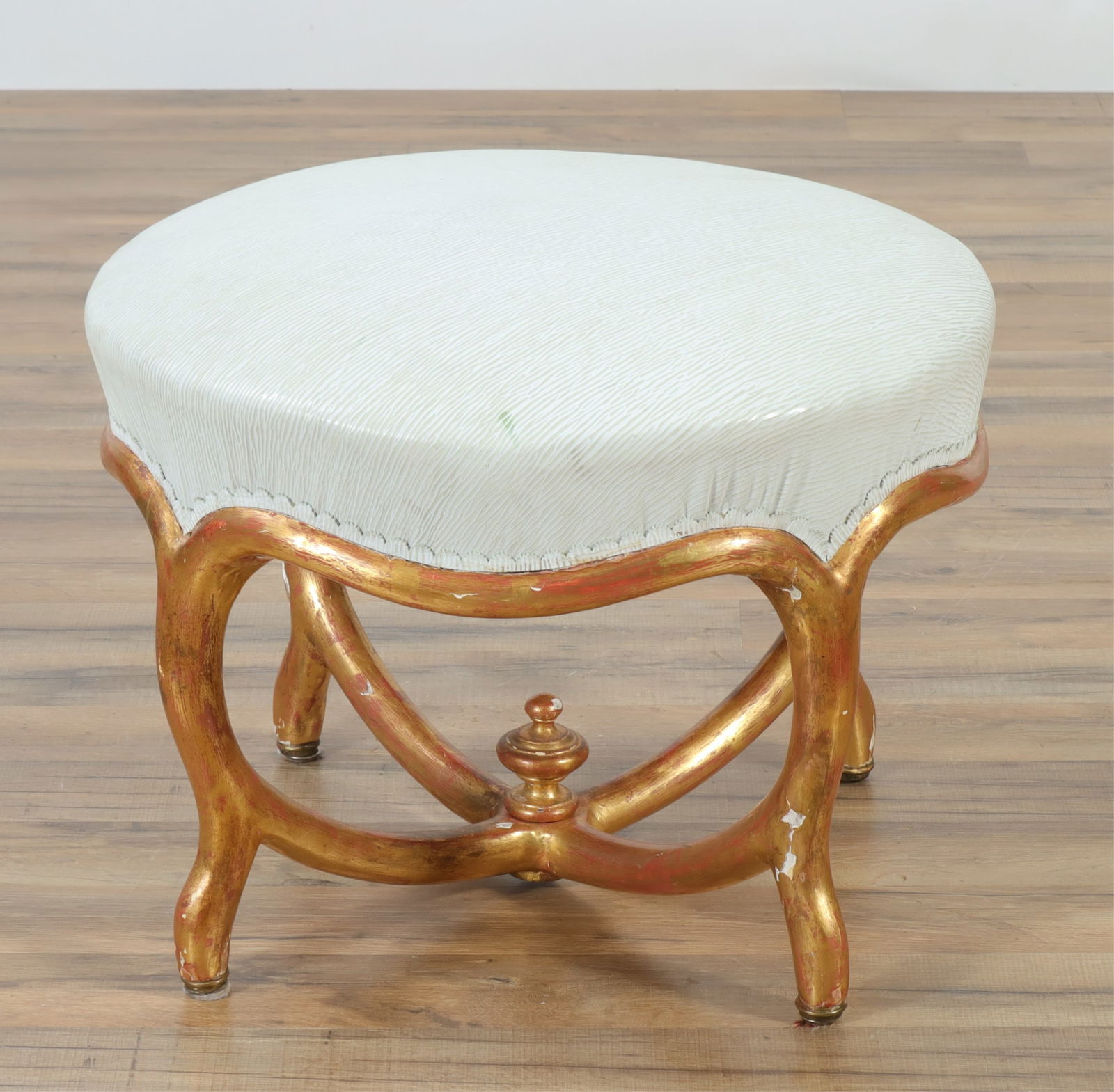 ROCOCO STYLE GILTWOOD BENCH, 19TH
