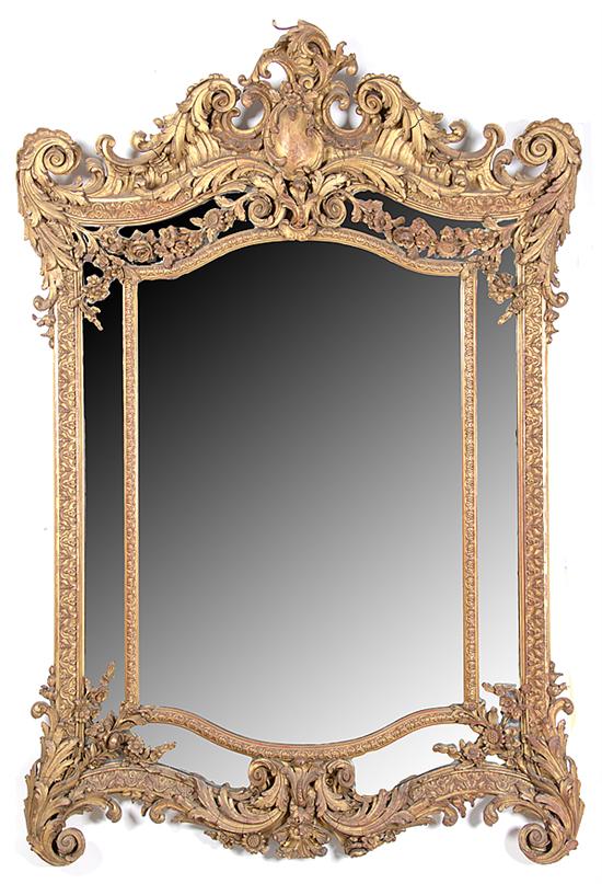 Rococo style giltwood mirror
