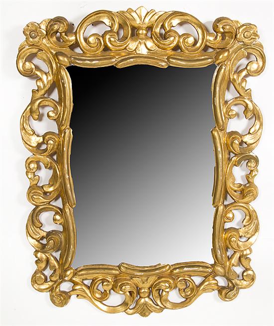 Rococo style giltwood mirror