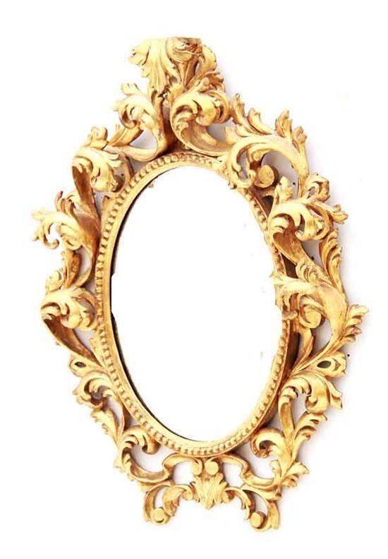 Rococo style giltwood mirror