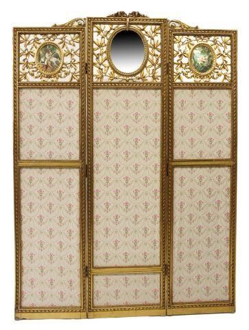 ROCOCO STYLE GILTWOOD THREE-PANEL