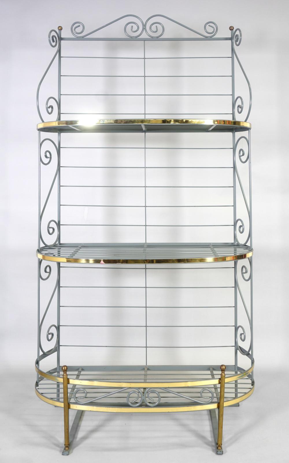 ROCOCO STYLE GREY PAINTED METAL AND