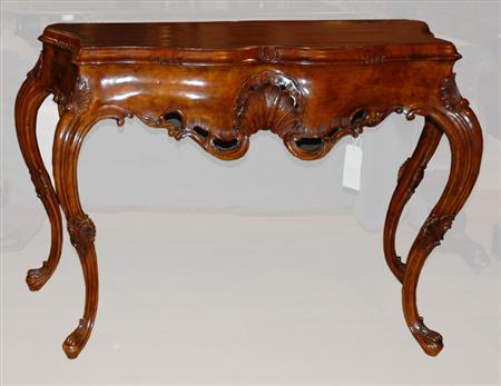 Rococo Style Mahogany Console 	 