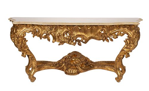 ROCOCO STYLE MARBLE TOP CONSOLE