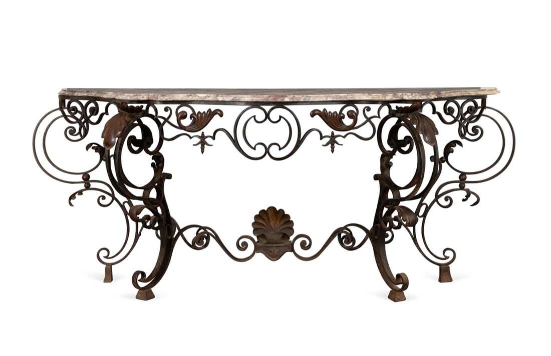 ROCOCO STYLE MARBLE TOP WROUGHT
