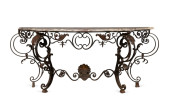 ROCOCO STYLE MARBLE TOP WROUGH
