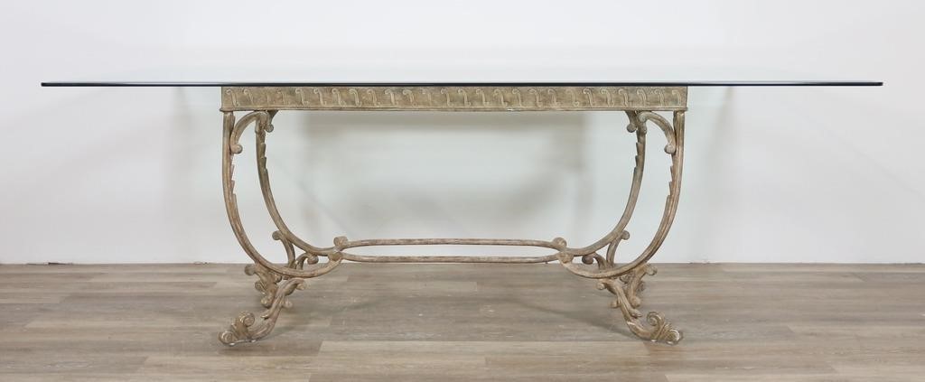 ROCOCO STYLE METAL AND GLASS DINING
