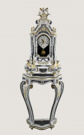 ROCOCO STYLE METAL CLOCK AND C
