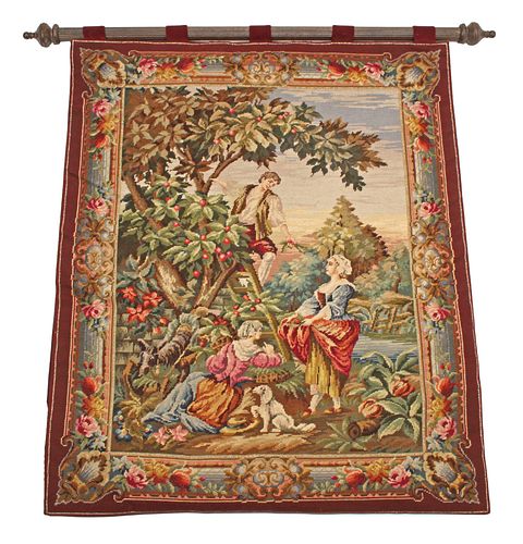 ROCOCO STYLE NEEDLEPOINT TAPESTRY