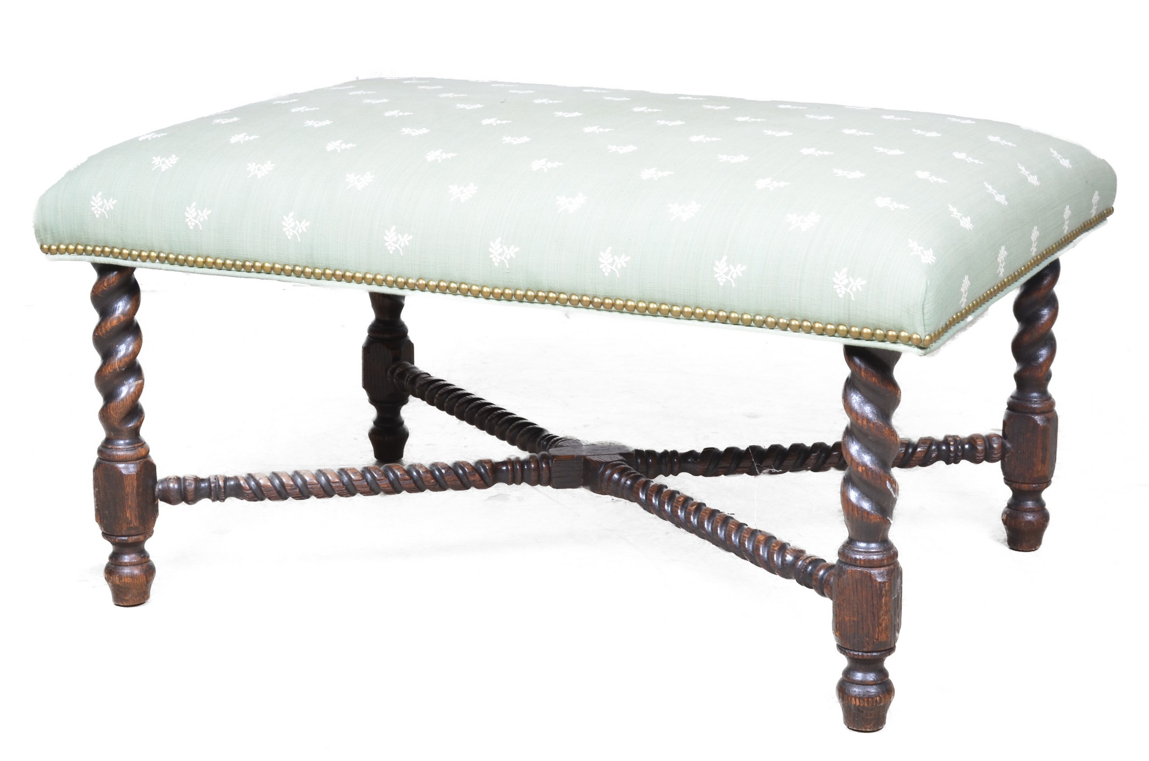 Rococo style oak carved bench,