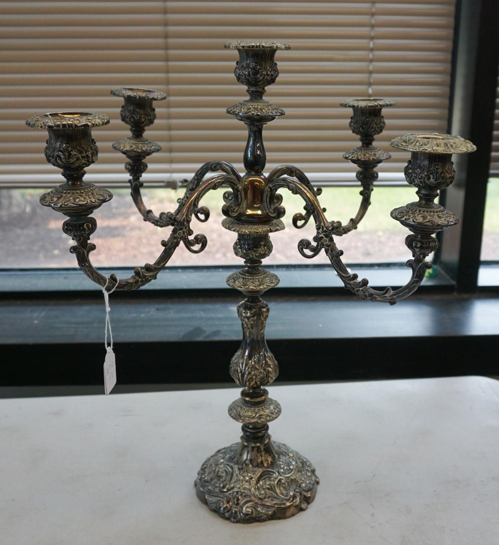 ROCOCO STYLE SILVERPLATE FIVE LIGHT