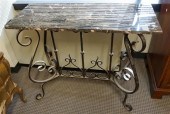ROCOCO STYLE WROUGHT IRON MARB