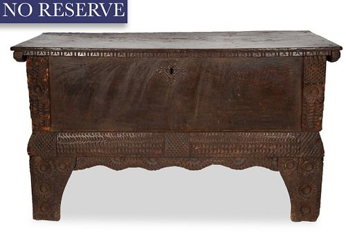 [ROERICH] A CARVED DARK WOODEN