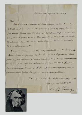 Roger B. Taney autograph letter, 12