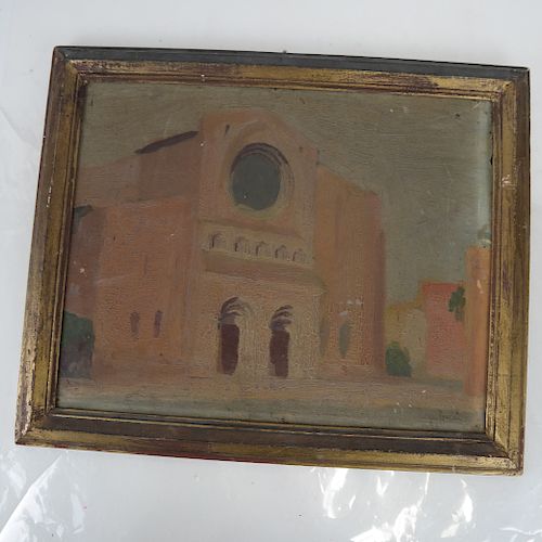 ROGER POULAIN: COURTYARD - OIL ON