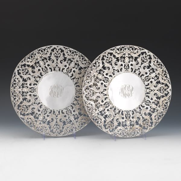 ROGER WILLIAMS SILVER CO. PAIR OF
