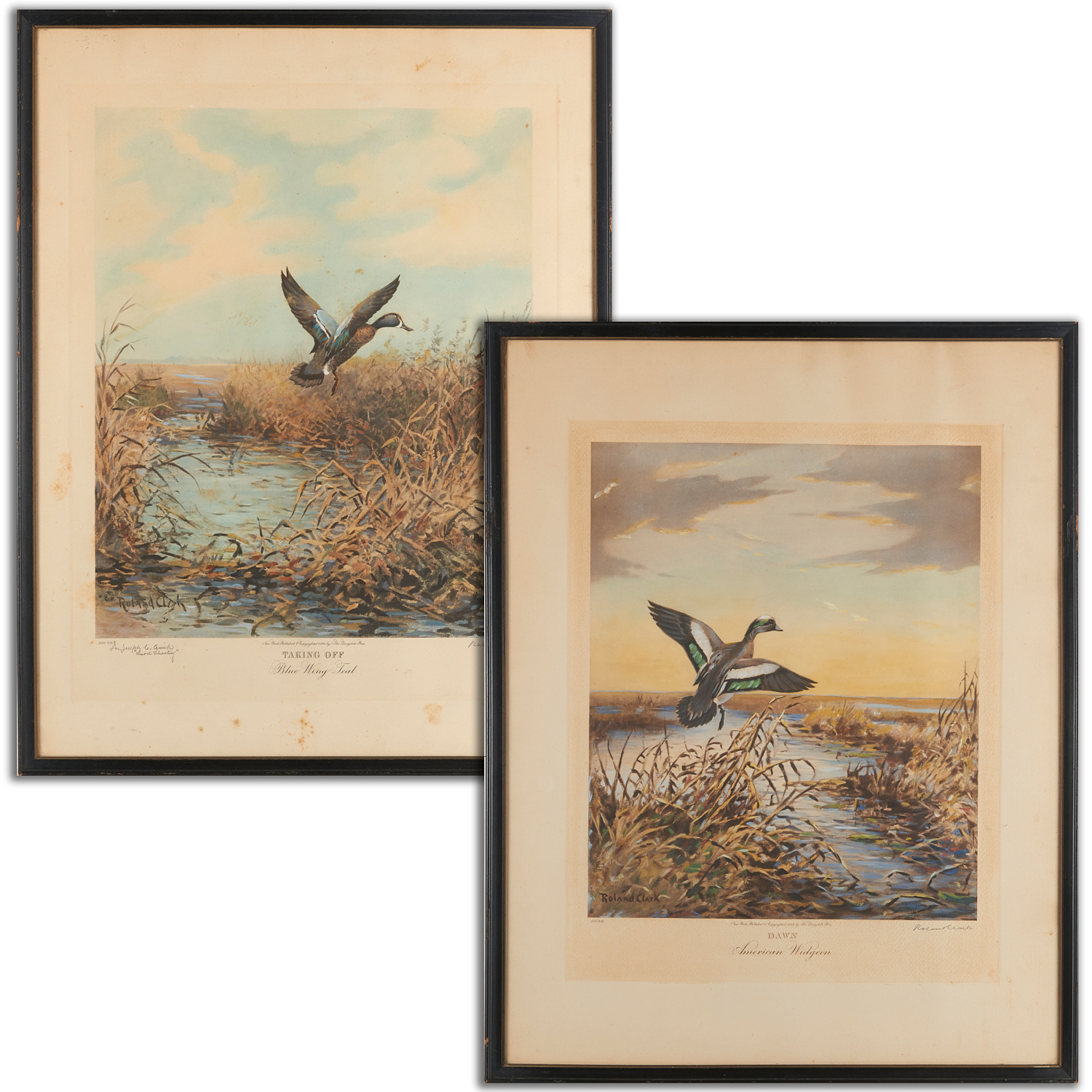 ROLAND CLARK, PAIR SIGNED DUCK