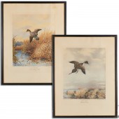 ROLAND CLARK, PAIR SIGNED DUCK