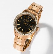 ROLEX 18 KARAT ROSE GOLD AND D