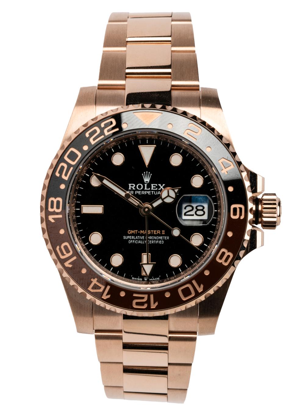 ROLEX 18 KARAT ROSE GOLD GMT MASTER