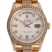 ROLEX 18K AND DIAMOND PRESIDEN